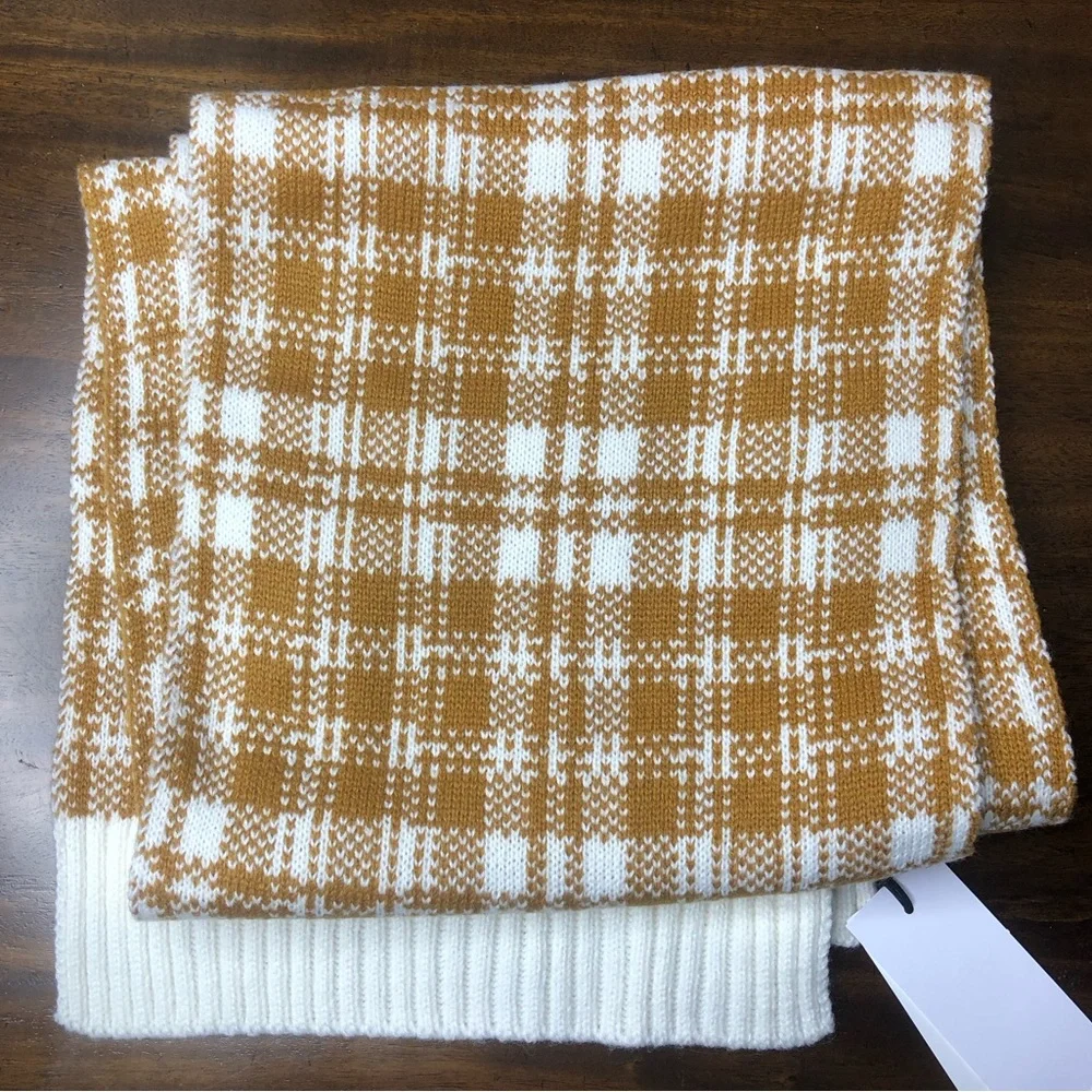 TIMBERLAND Plaid Flat Knit Scarf NWT